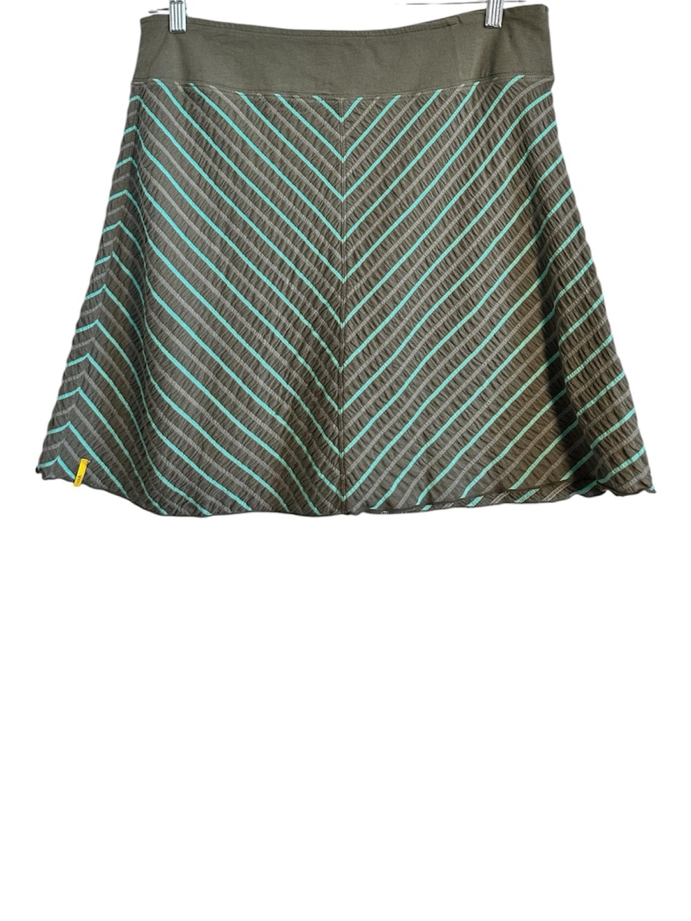 Lole Olive Skirt with Teal Chevron Stripes